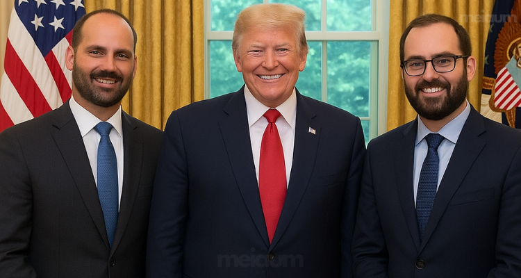 Trump convida Eduardo Bolsonaro e Paulo Figueiredo para reunião na Casa Branca