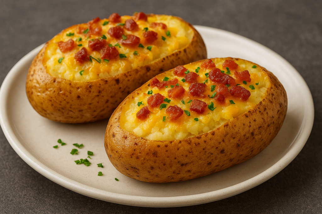 Batata recheada no micro-ondas