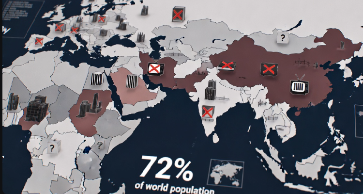 72% da População Mundial Vive Sob Regimes Autoritários