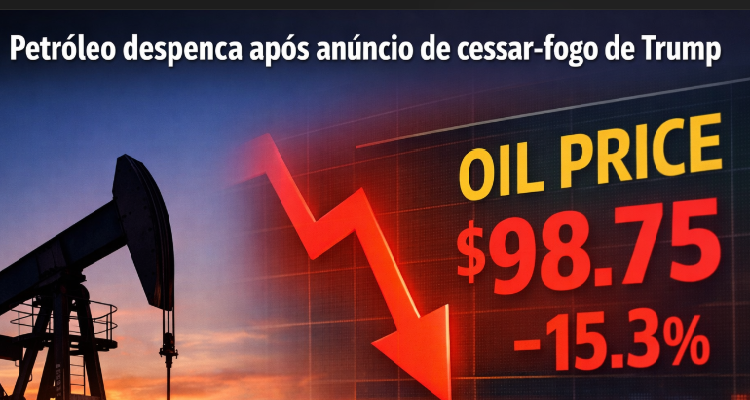 Petróleo despenca e cai abaixo de US$ 100 após anúncio de cessar-fogo feito por Trump