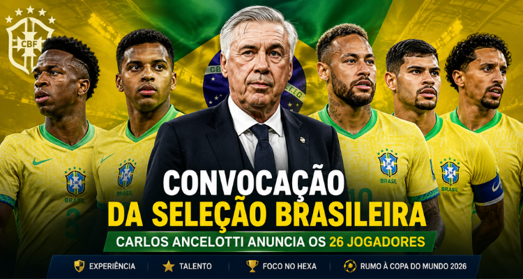 Convocação da Seleção Brasileira: Carlos Ancelotti anuncia em instantes os 26 jogadores