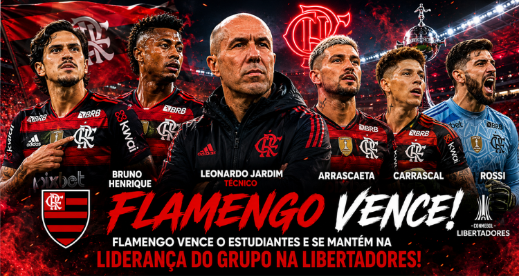 Flamengo vence o Estudiantes no Maracanã e segue firme na liderança da Libertadores