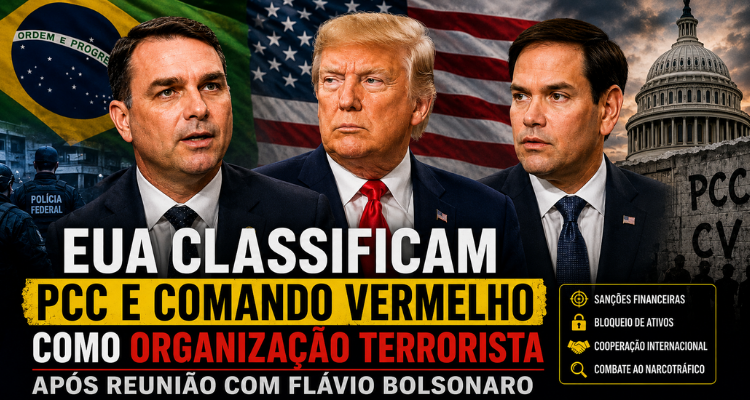 EUA classificam PCC e CV como organizações terroristas após articulação de Flávio Bolsonaro com governo Trump