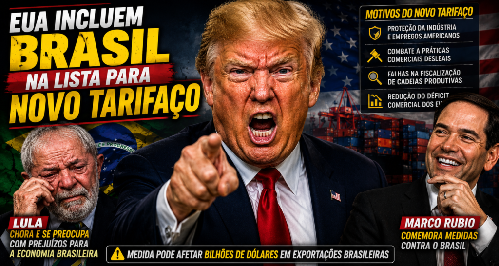 EUA INCLUEM BRASIL EM NOVA LISTA DE PAÍSES ALVO DE TARIFAS COMERCIAIS E ACENDEM ALERTA ENTRE EXPORTADORES