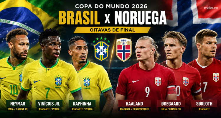 Brasil encara a Noruega nas oitavas de final da Copa do Mundo de 2026 e busca vaga entre os oito melhores