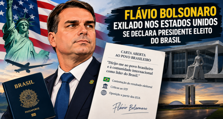 FLÁVIO BOLSONARO NOS EUA SE DECLARA PRESIDENTE ELEITO DO BRASIL E PROMETE LIDERAR OPOSIÇÃO