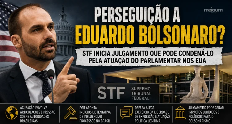 PERSEGUIÇÃO A EDUARDO BOLSONARO? STF INICIA JULGAMENTO SOBRE ATUAÇÃO DO PARLAMENTAR NOS EUA E CASO GANHA REPERCUSSÃO NACIONAL