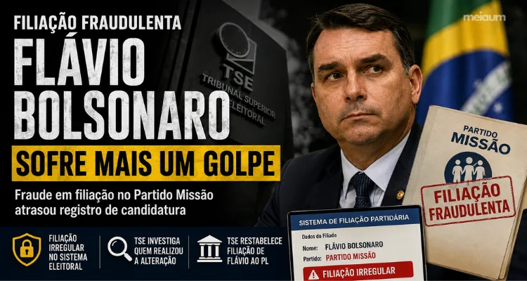 Flávio Bolsonaro é alvo de filiação fraudulenta ao Partido Missão e caso chega ao TSE