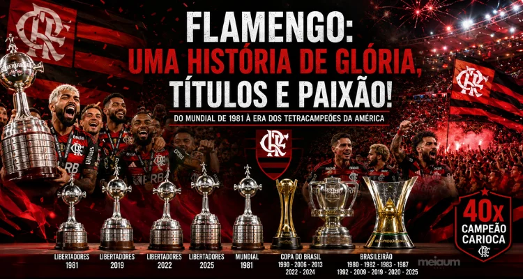 Flamengo: da geração de Zico à era das grandes conquistas, uma história escrita com taças, ídolos e paixão