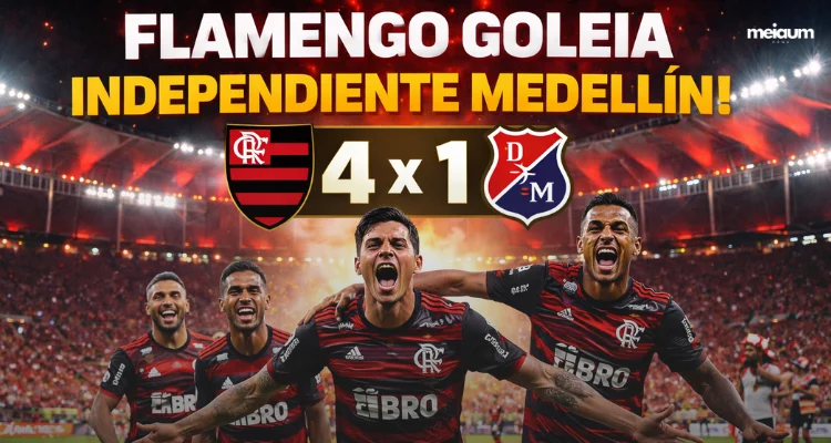 FLAMENGO VENCE O INDEPENDIENTE MEDELLIN DE GOLEADA E DEIXA O MARACANÃ EM FESTA