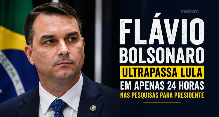 FLÁVIO BOLSONARO ULTRAPASSA LULA EM APENAS 24 HORAS NAS PESQUISAS PARA PRESIDENTE