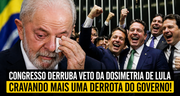 CONGRESSO DERRUBA VETO DA DOSIMETRIA DE LULA E IMPÕE NOVA DERROTA AO GOVERNO FEDERAL