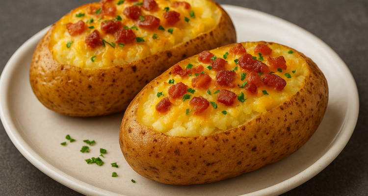 Batata recheada no micro-ondas