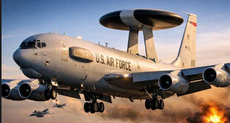 E-3 Sentry avião espião dos EUA é destruído