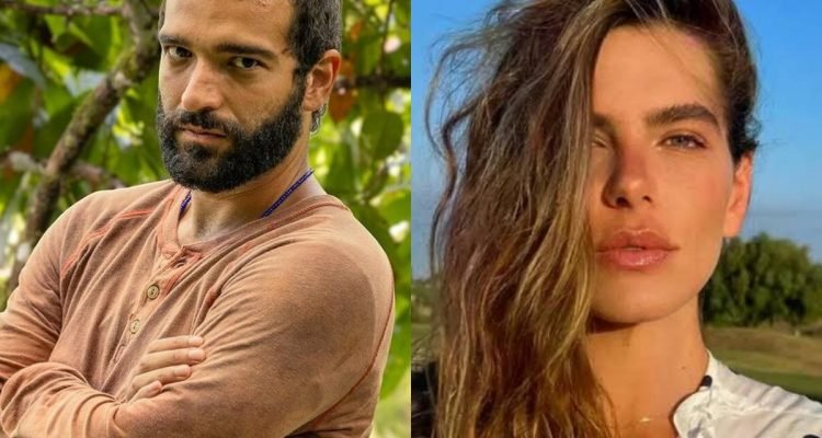 Humberto Carrão e Mariana Goldfarb em montagem com fotos coloridas - Metrópoles