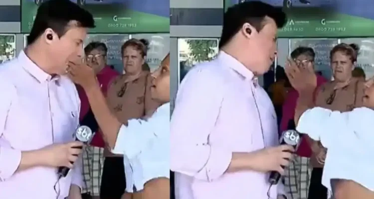 Repórter leva tapa durante entrevista ao Vivo na TV Serra Dourada
