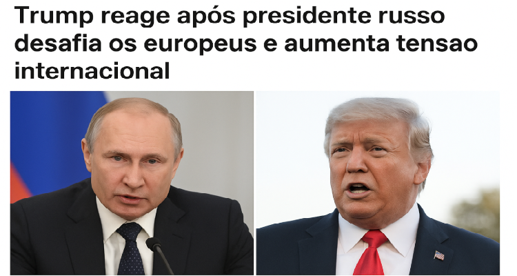 Trump reage após presidente russo desafiar europeus e aumenta tensão internacional